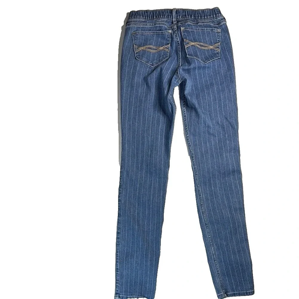 Abercrombie Kids Girls' Blue Pull-on Striped‎ Jean Leggings size 15/16 slim